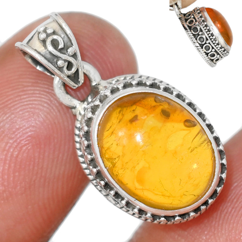 1" Fine Filigree - Baltic Amber Pendants - BAMP1115