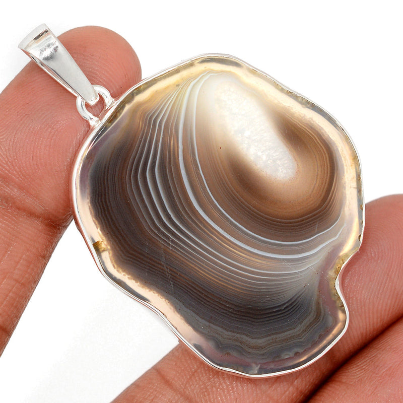 2.2" Botswana Agate Slice Pendants - BASP305