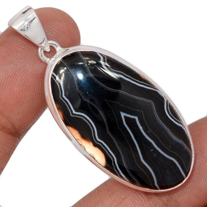 2" Black Banded Agate Pendants - BBAP1345