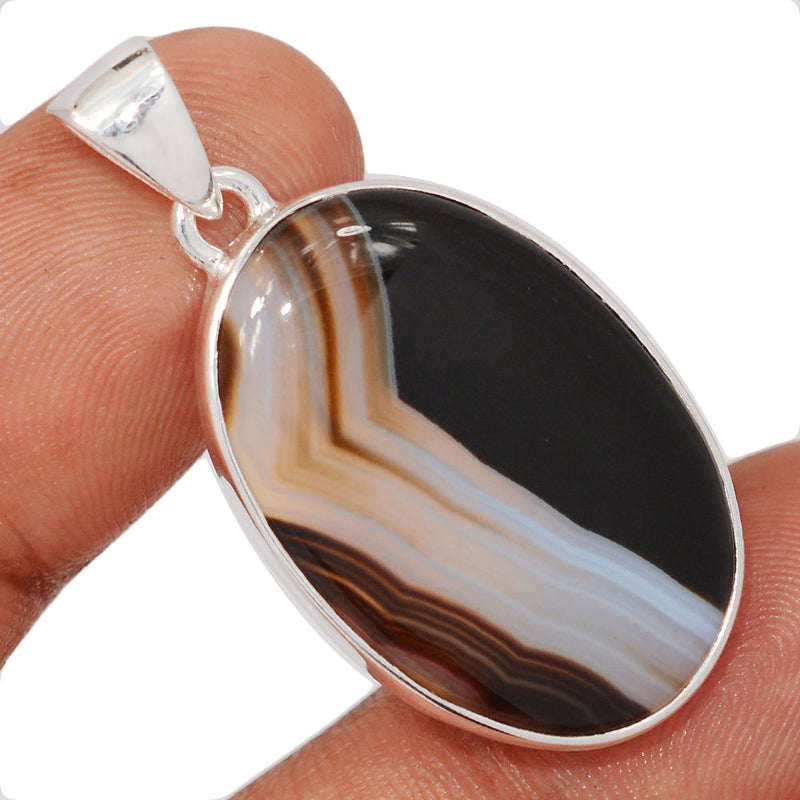 1.5" Black Banded Agate Pendants - BBAP1346