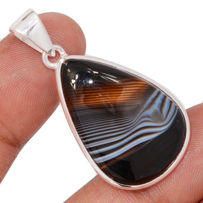 1.6" Black Banded Agate Pendants - BBAP1351