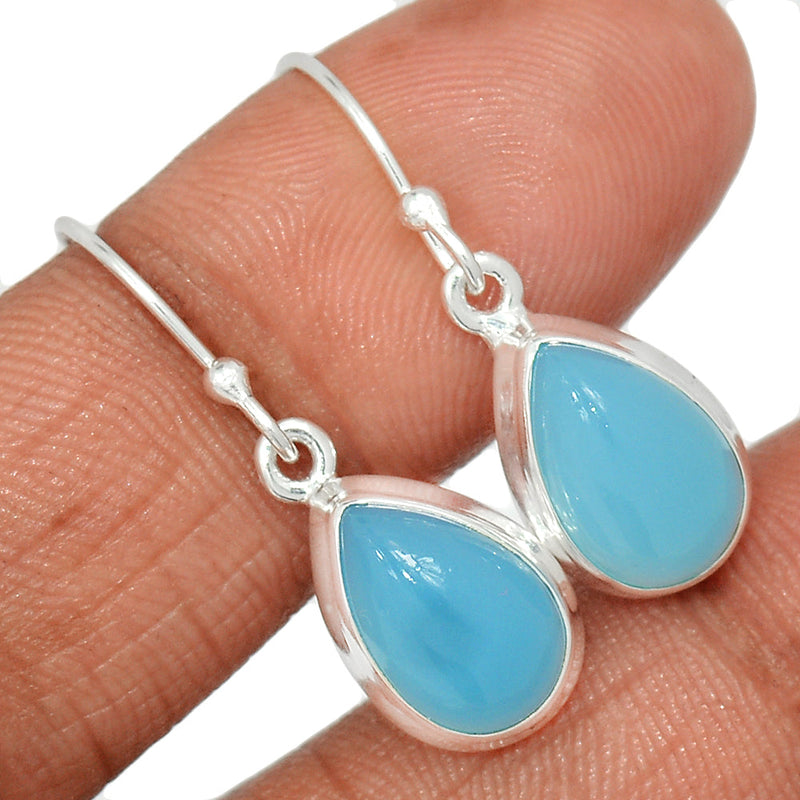 1.2" Blue Chalcedony Earrings - BCDE439