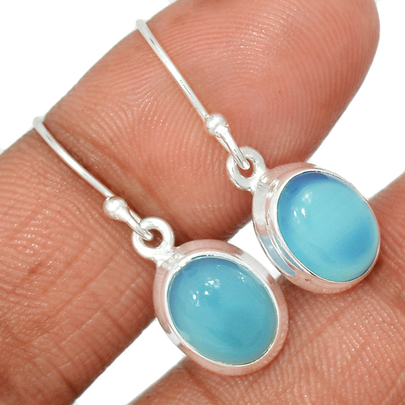 1.1" Blue Chalcedony Earrings - BCDE440