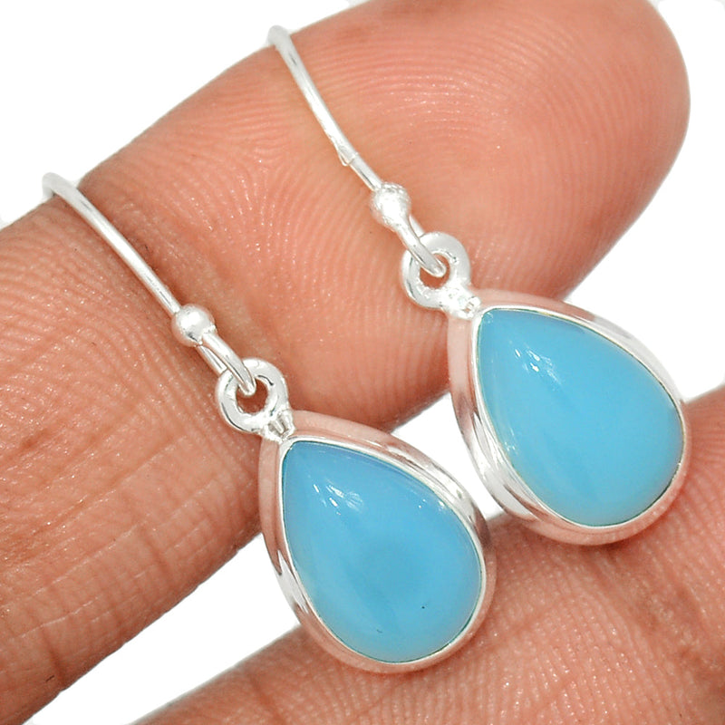 1.2" Blue Chalcedony Earrings - BCDE441