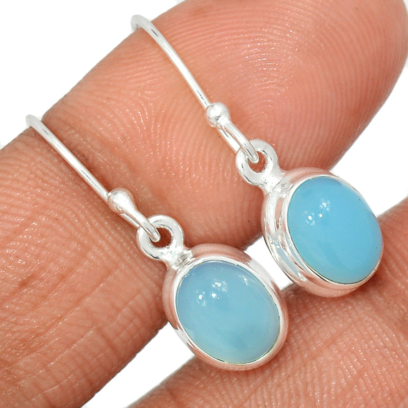 1.1" Blue Chalcedony Earrings - BCDE442