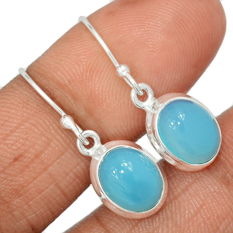 1.1" Blue Chalcedony Earrings - BCDE444