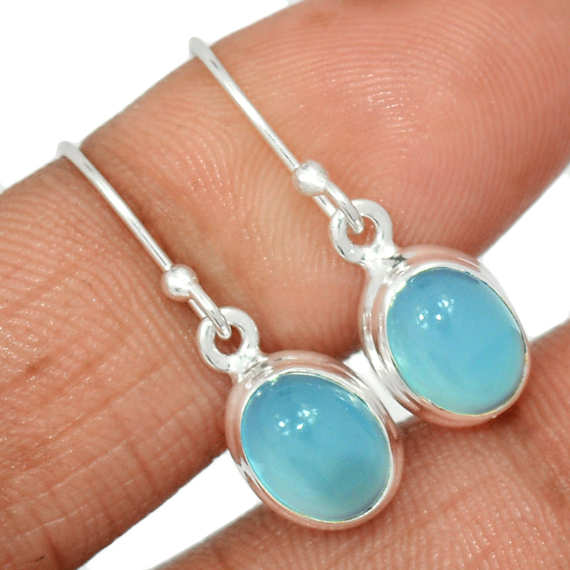 1.1" Blue Chalcedony Earrings - BCDE446