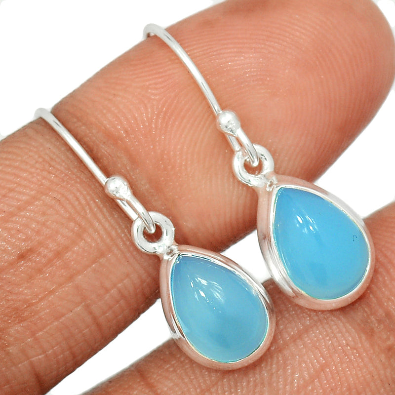 1.1" Blue Chalcedony Earrings - BCDE447