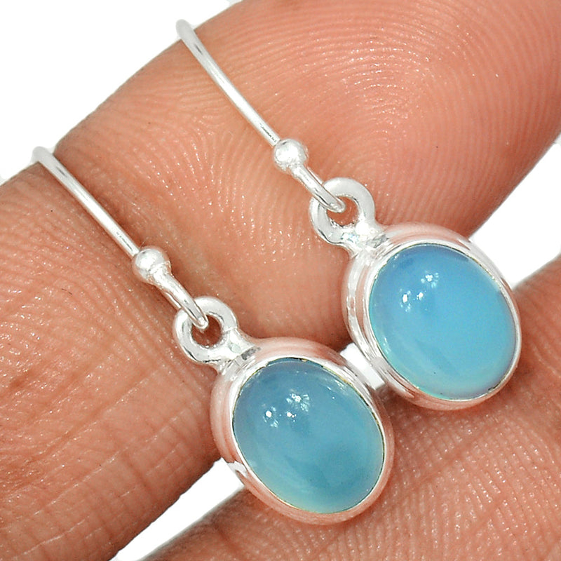 1.1" Blue Chalcedony Earrings - BCDE448