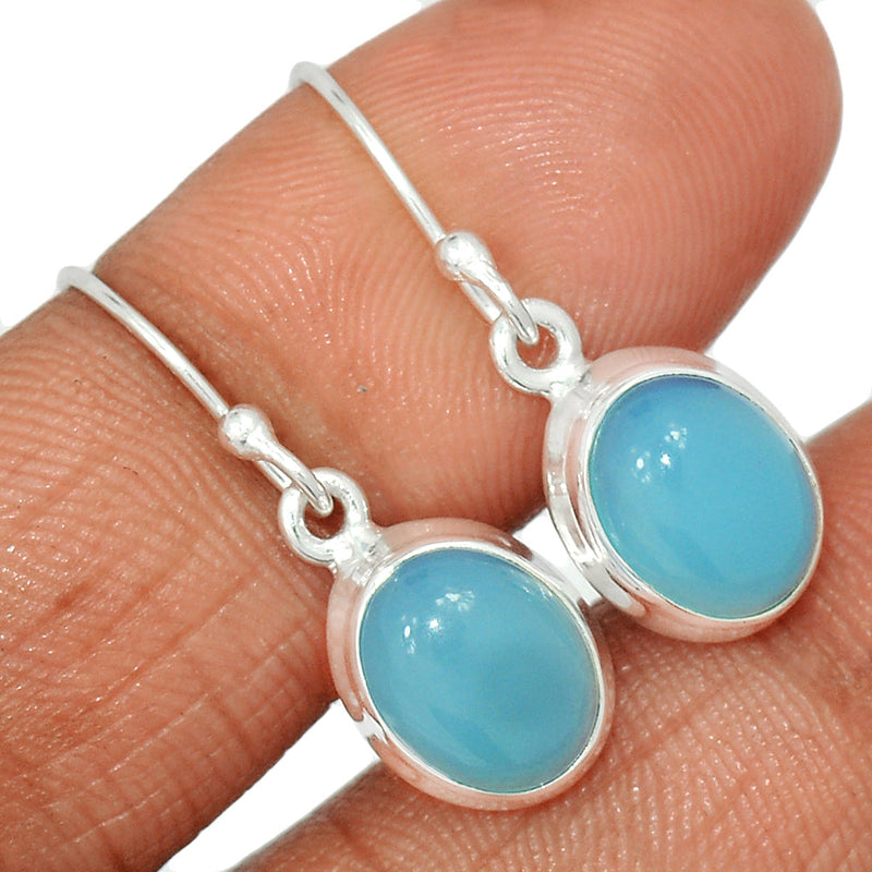 1.1" Blue Chalcedony Earrings - BCDE450