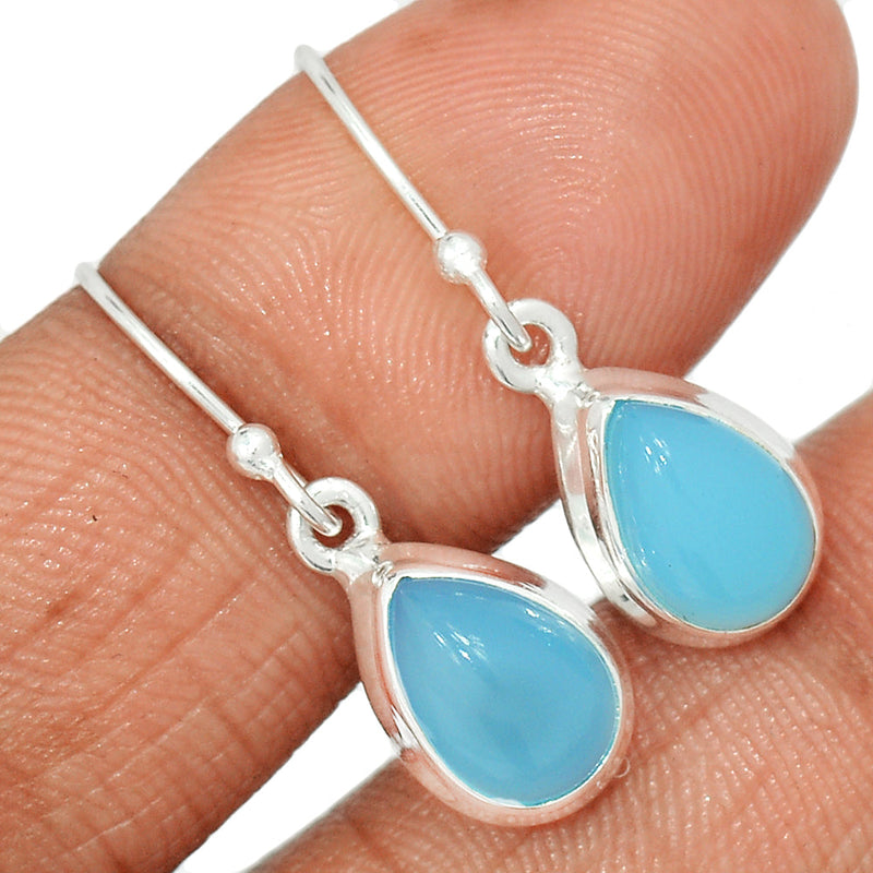 1.1" Blue Chalcedony Earrings - BCDE451