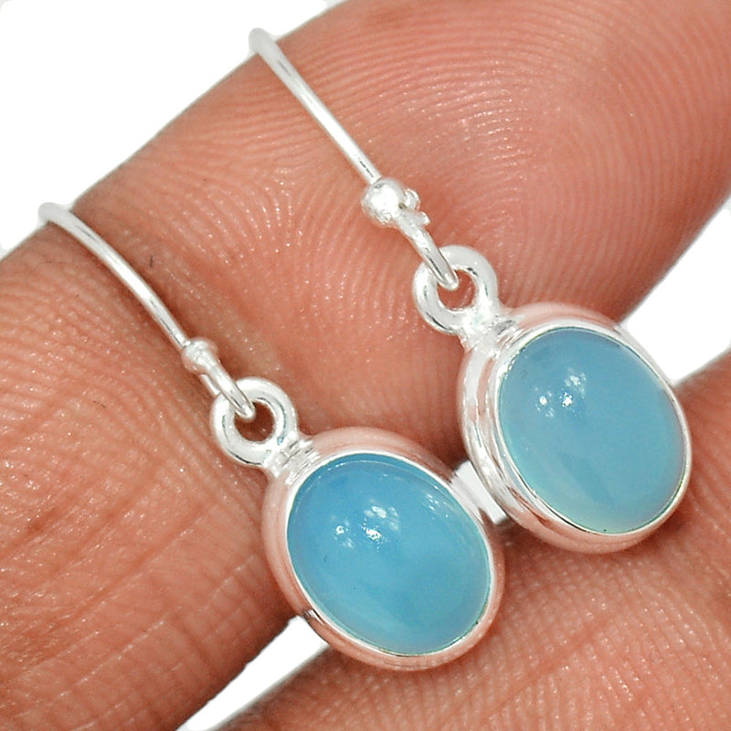 1.1" Blue Chalcedony Earrings - BCDE452