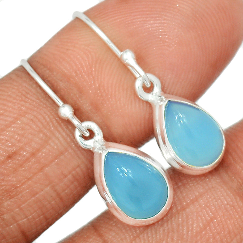 1.1" Blue Chalcedony Earrings - BCDE454