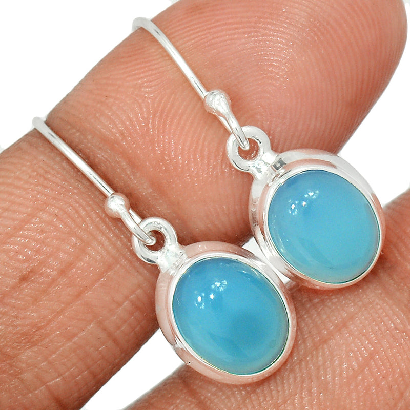 1.1" Blue Chalcedony Earrings - BCDE455