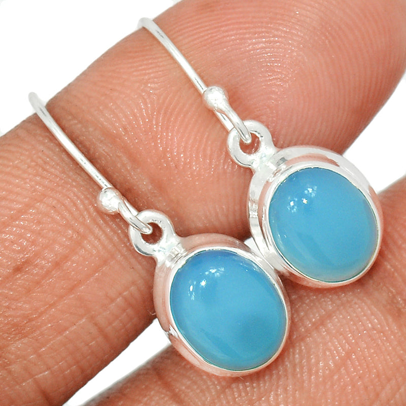 1.1" Blue Chalcedony Earrings - BCDE456