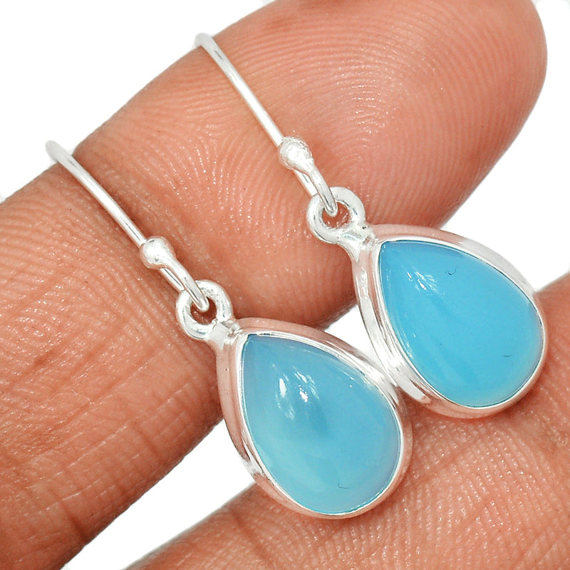 1.2" Blue Chalcedony Earrings - BCDE461