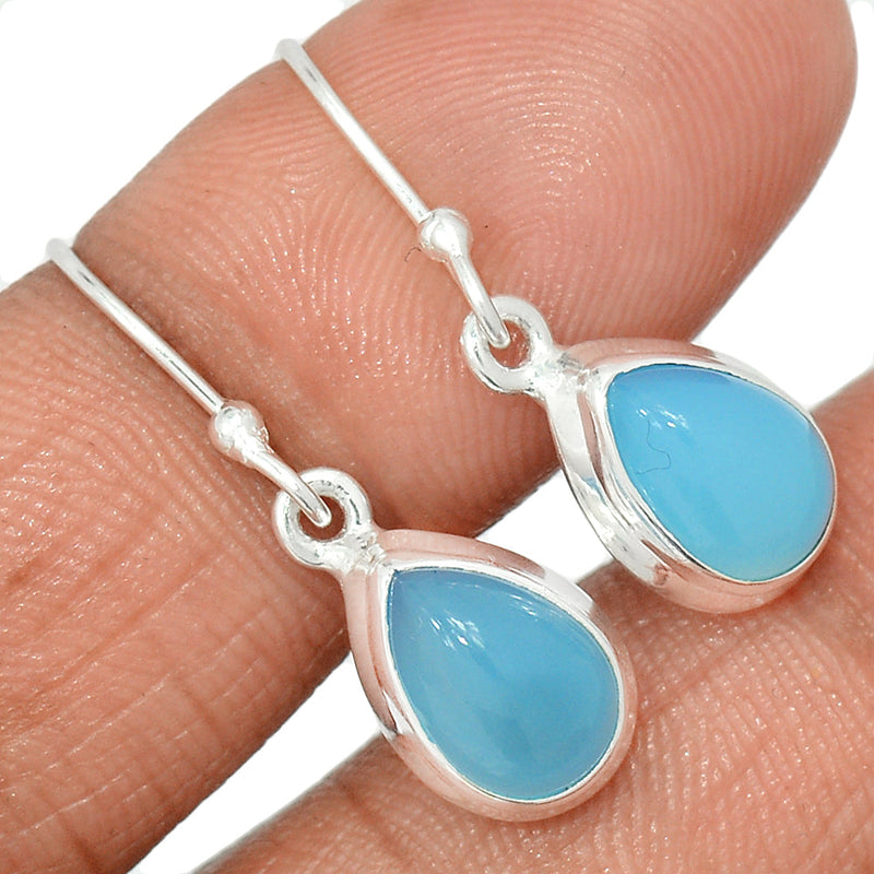 1.1" Blue Chalcedony Earrings - BCDE462