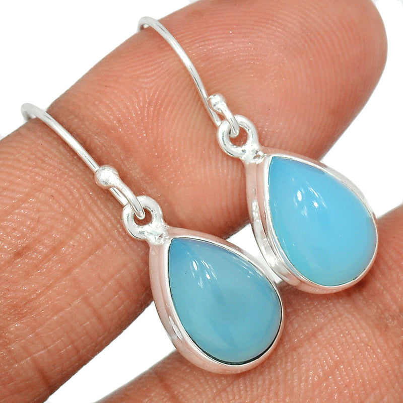 1.2" Blue Chalcedony Earrings - BCDE463