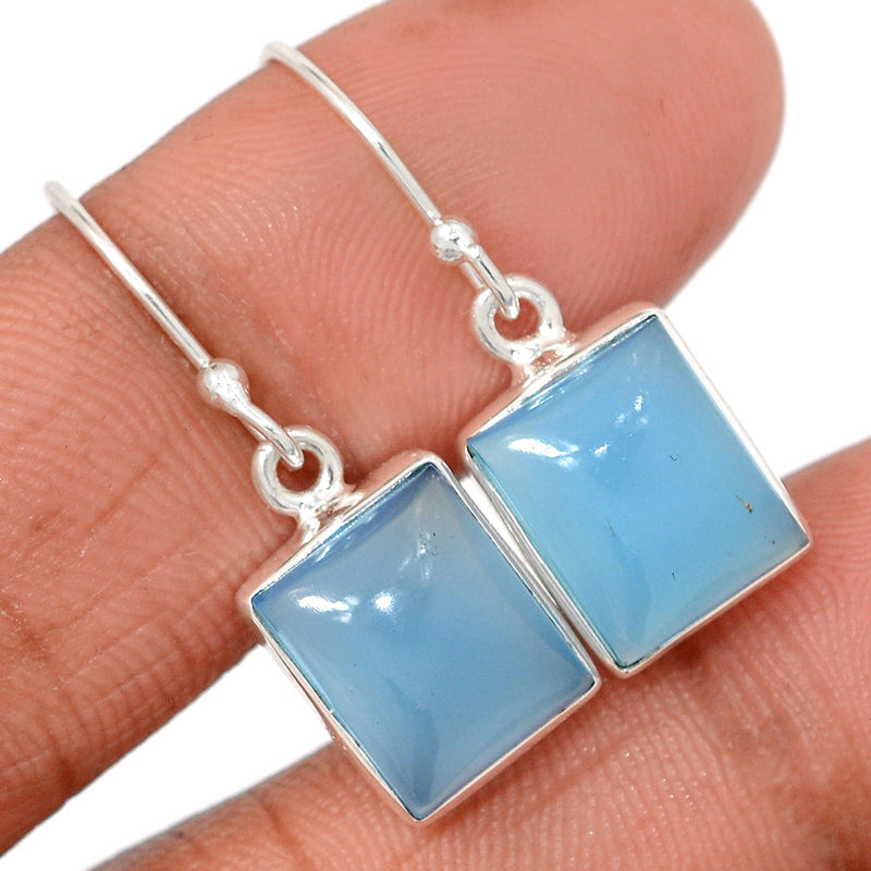 1.2" Blue Chalcedony Earrings - BCDE471