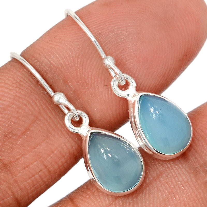 1.1" Blue Chalcedony Earrings - BCDE472