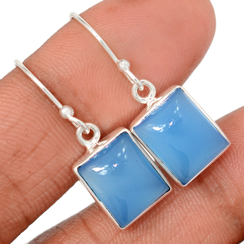 1.2" Blue Chalcedony Earrings - BCDE475
