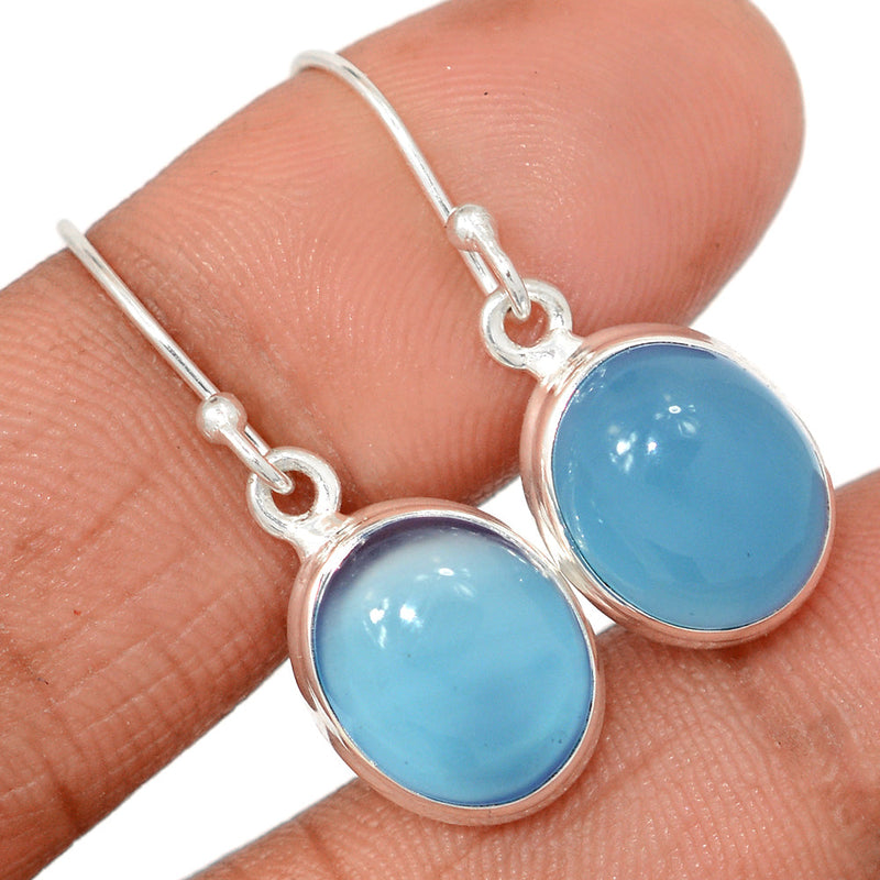 1.2" Blue Chalcedony Earrings - BCDE476