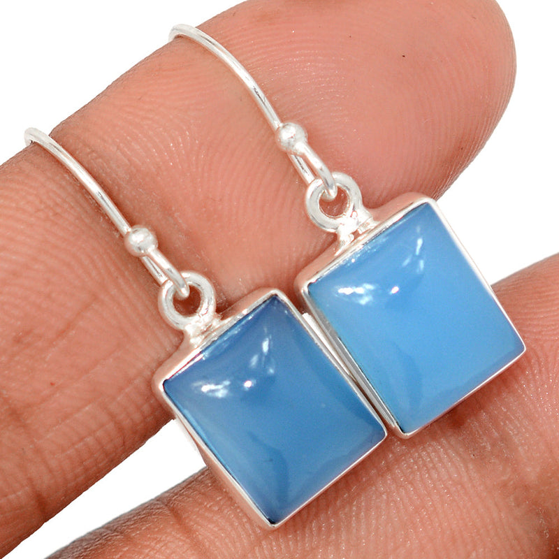 1.2" Blue Chalcedony Earrings - BCDE477