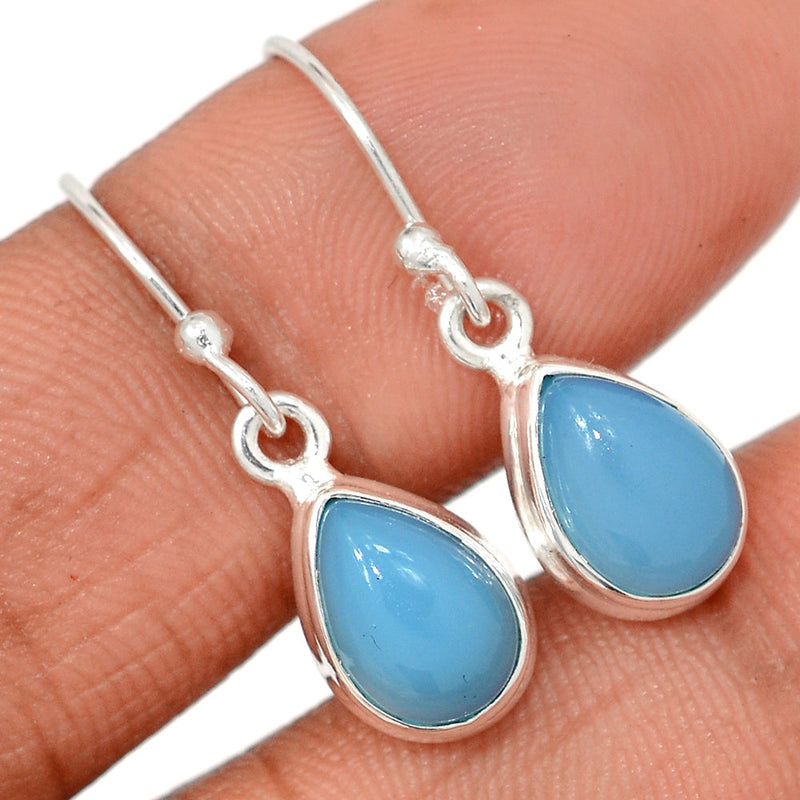 1.1" Blue Chalcedony Earrings - BCDE478