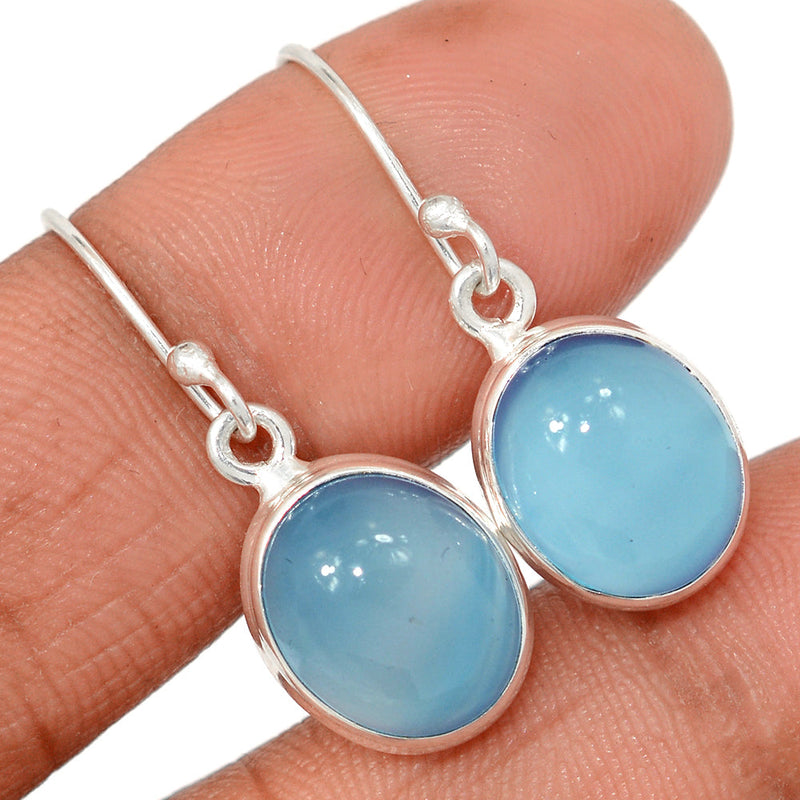 1.2" Blue Chalcedony Earrings - BCDE479