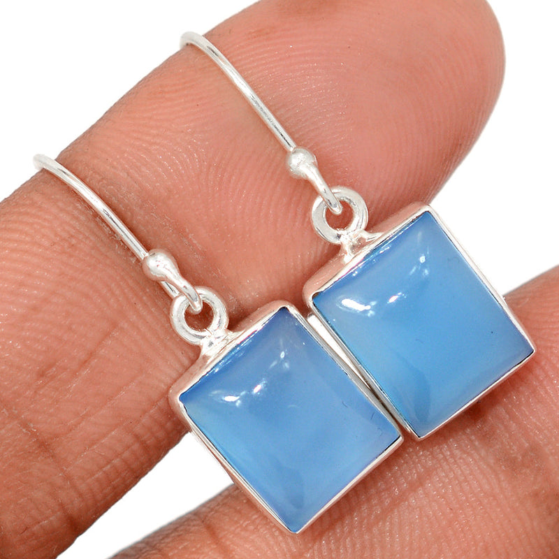 1.2" Blue Chalcedony Earrings - BCDE480