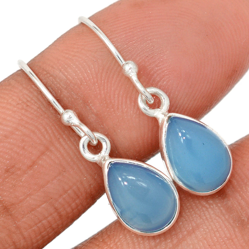 1.1" Blue Chalcedony Earrings - BCDE482