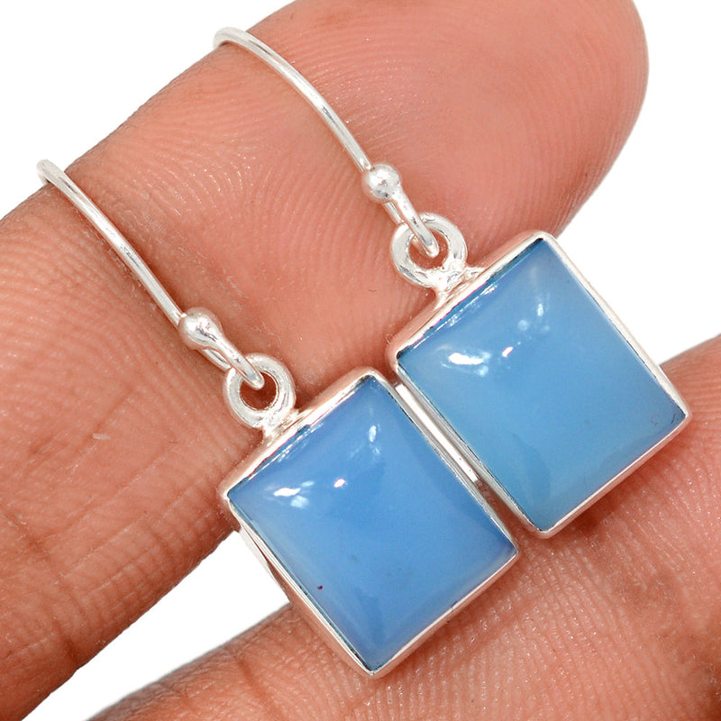 1.2" Blue Chalcedony Earrings - BCDE483