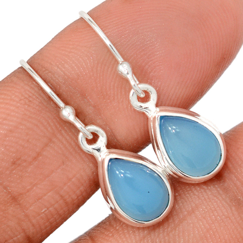 1.1" Blue Chalcedony Earrings - BCDE484
