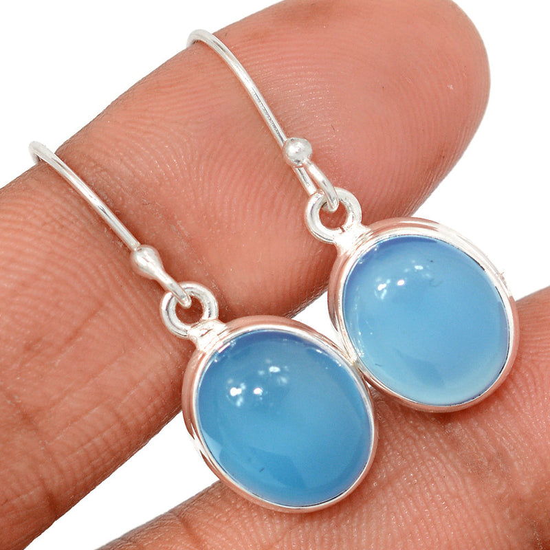 1.2" Blue Chalcedony Earrings - BCDE488