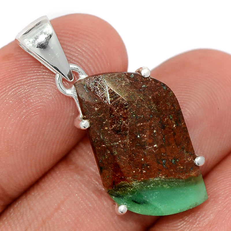 1.3" Claw - Boulder Chrysoprase Faceted Pendants - BCFP53