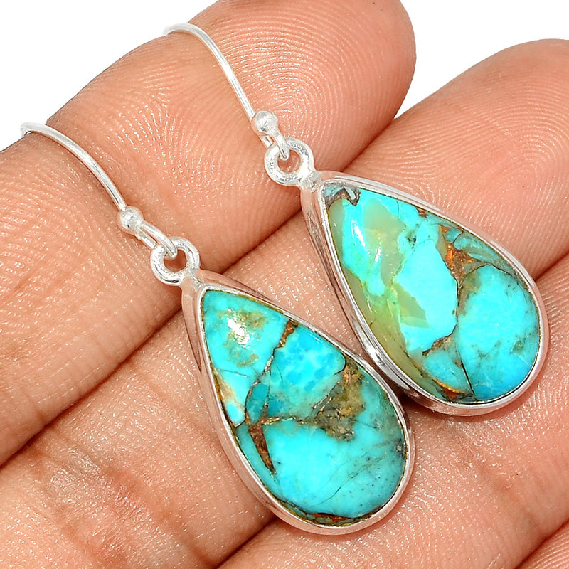 1.6" Blue Copper Turquoise Earrings - BCTE2106