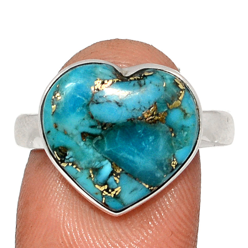 Heart - Blue Copper Turquoise Ring - BCTR1760