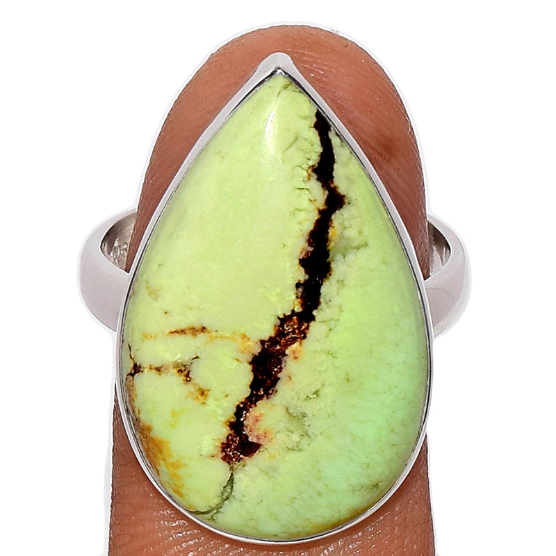 Boulder Lemon Chrysoprase Ring - BDLR11