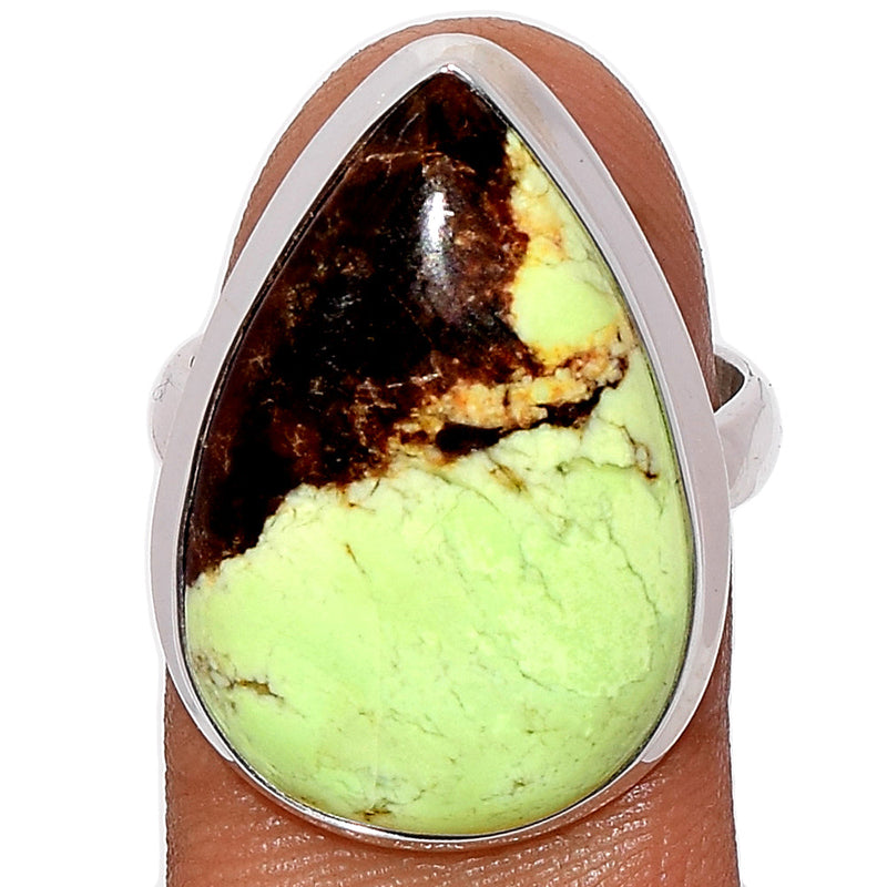 Boulder Lemon Chrysoprase Ring - BDLR3