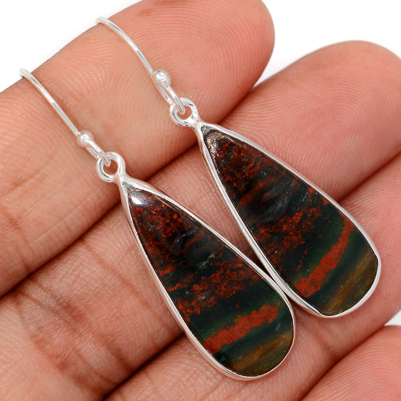 1.8" Blood Stone Earrings - BDSE721