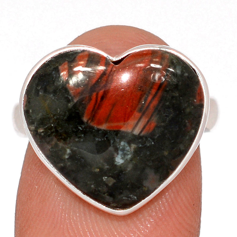 Heart - Blood Stone Ring - BDSR656