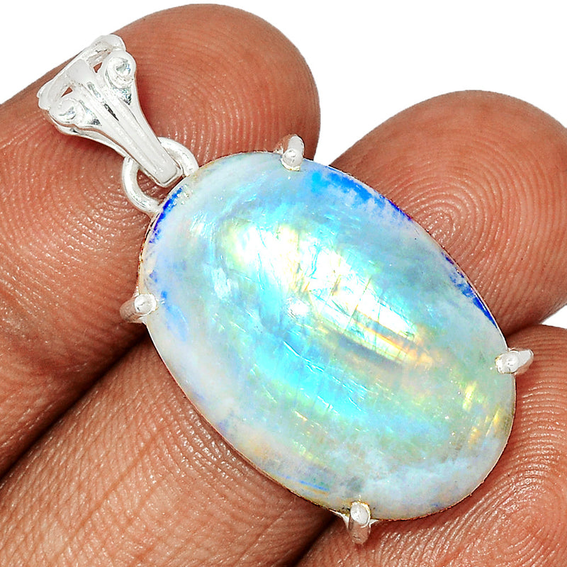 1.6" Claw - Blue Fire Moonstone Pendants - BFMP2215