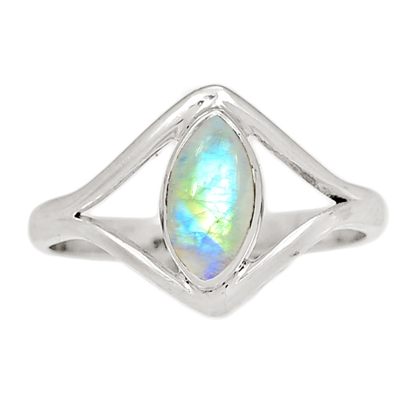 Small Plain - Blue Fire Moonstone Ring - BFMR1564