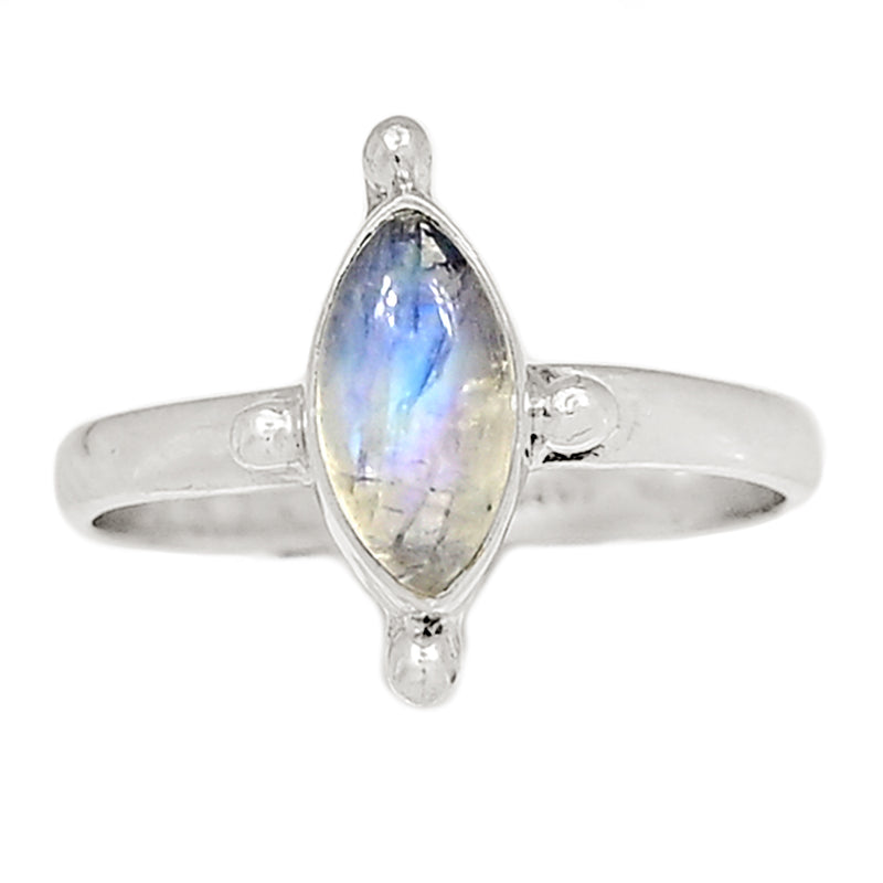 Small Plain - Blue Fire Moonstone Ring - BFMR1565