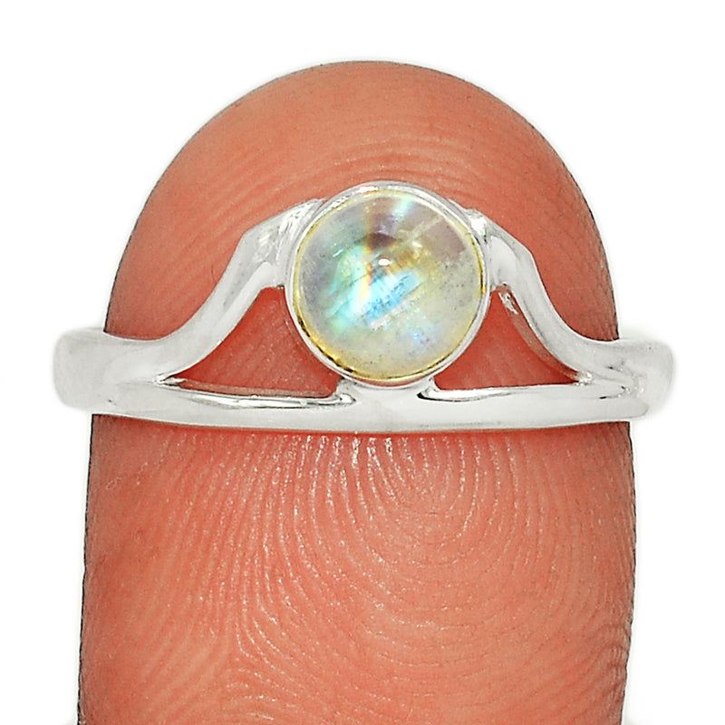 Small Plain - Blue Fire Moonstone Ring - BFMR3130
