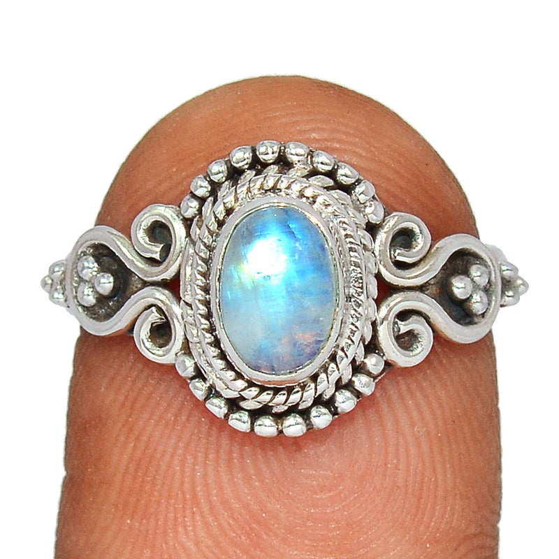Small Filigree - Blue Fire Moonstone Ring -  BFMR3625