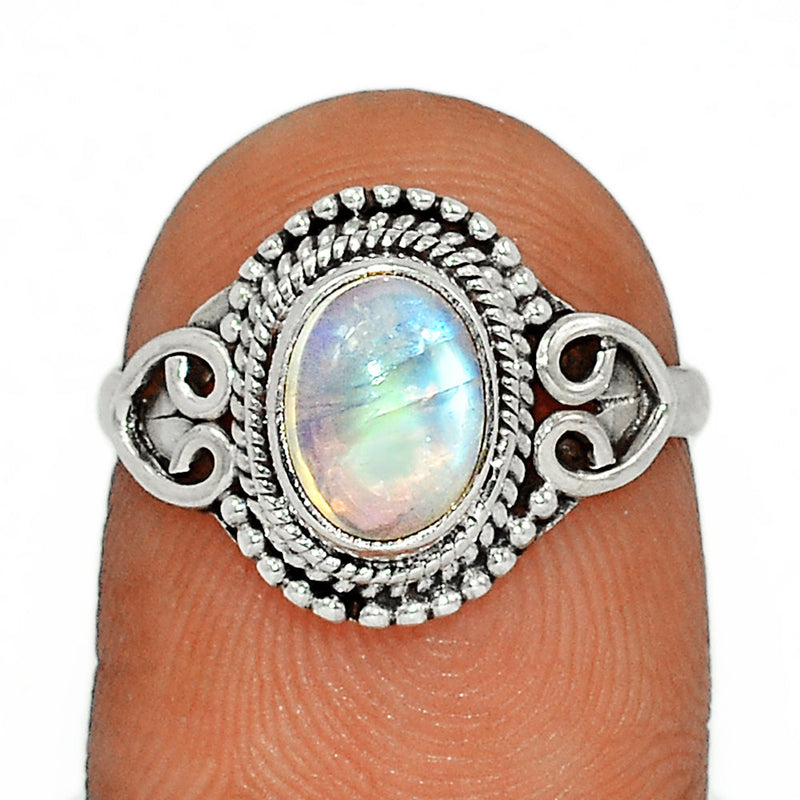 Small Filigree - Blue Fire Moonstone Ring - BFMR3638