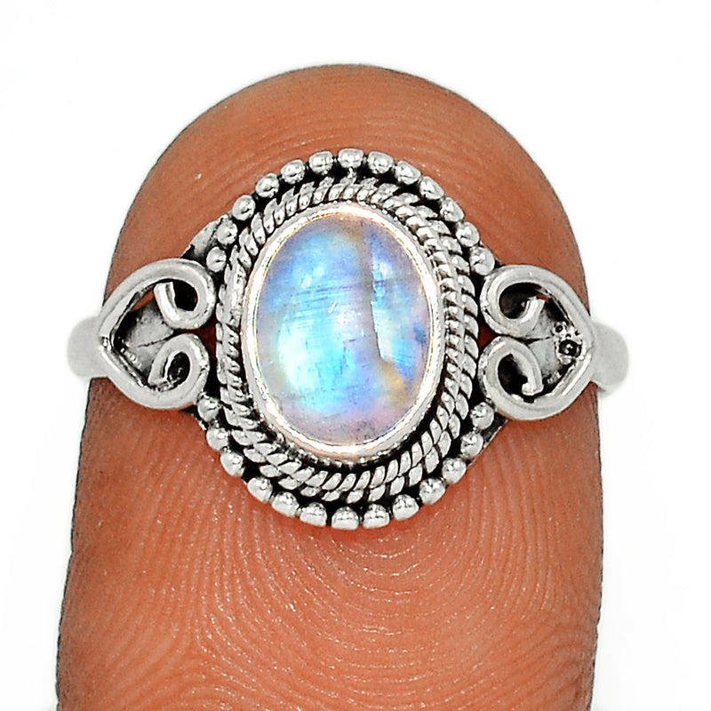 Small Filigree - Blue Fire Moonstone Ring - BFMR3640