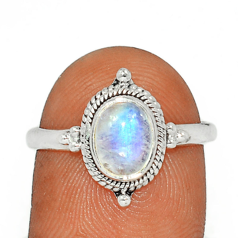 Small Filigree - Blue Fire Moonstone Ring - BFMR3642
