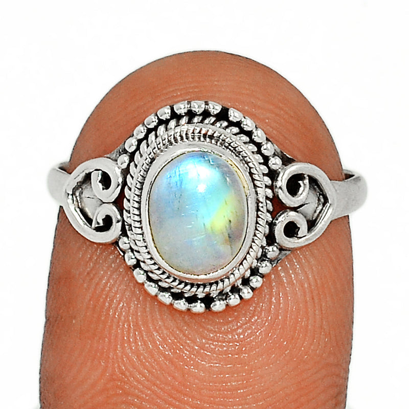 Small Filigree - Blue Fire Moonstone Ring - BFMR3643